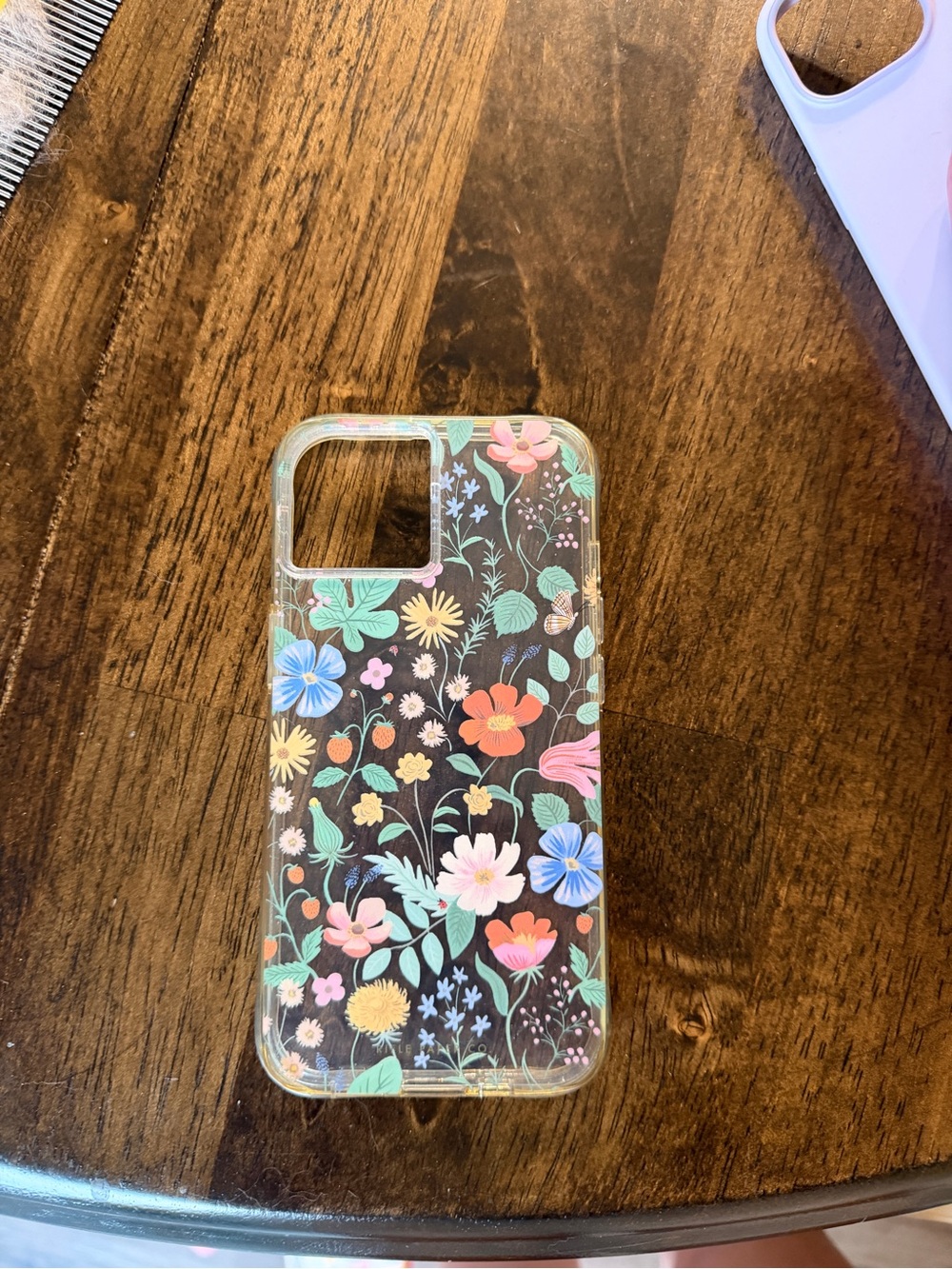 Floral Clear Phone Case with Multicolor Flowers